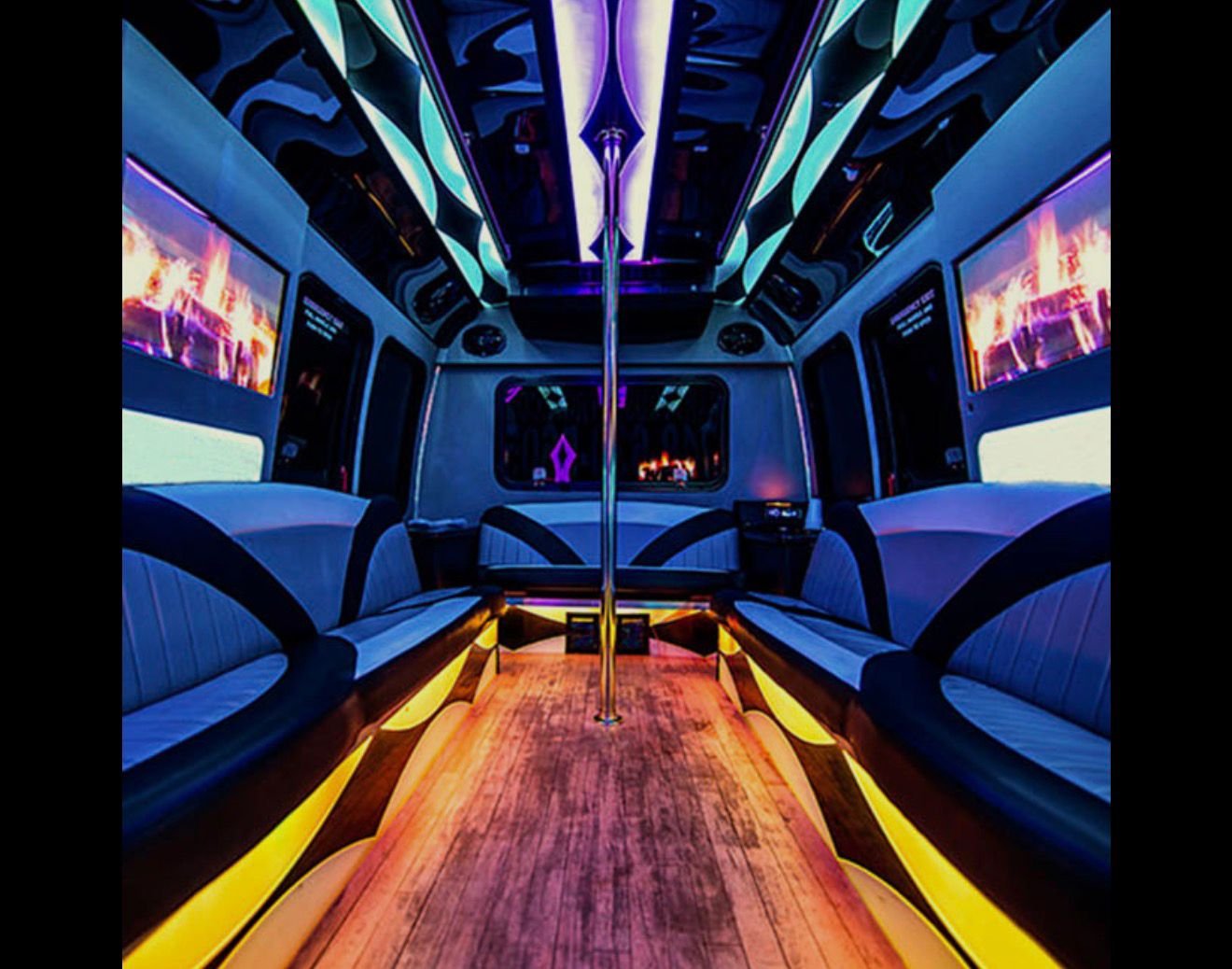 Luxury party transportation interior